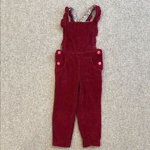 Mini Boden Red Corduroy Overalls with Adjustable Straps